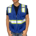 bright blue safety vest zipper reflective