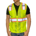 yellow lime reflective safety vest zipper